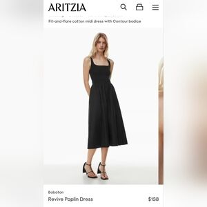 Babaton size medium black revive poplin dress